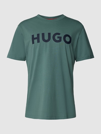 HUGO Regular fit T-shirt met motiefprint en logoprint Mintgroen - 1