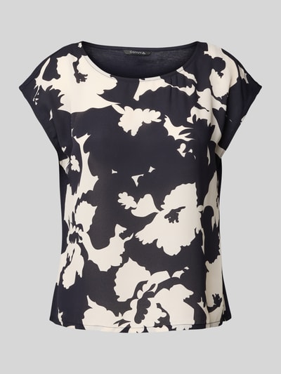 comma T-Shirt aus Viskose-Mix mit Rundhalsausschnitt Marine 2