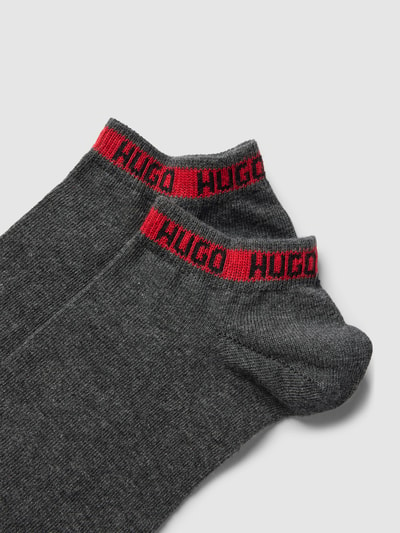 HUGO CLASSIFICATION Sneakersocken mit Kontraststreifen im 2er-Pack Modell 'Tape' Mittelgrau 2