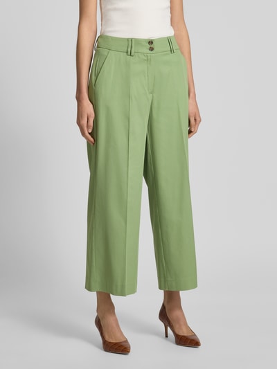 More & More Spodnie materiałowe z szeroką, skróconą nogawką Zielony 4