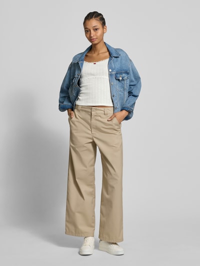 Tommy Jeans Top in Strick-Optik Modell 'POINTELLE' Ecru 1
