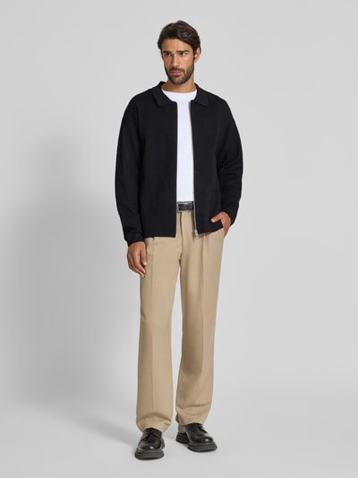 Jack & Jones Premium Strickjacke mit Zweiwege-Reißverschluss Modell 'BRADFORT' Black 1