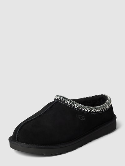 UGG Kapcie skórzane z ozdobnymi szwami model ‘TASMAN’ Czarny 1