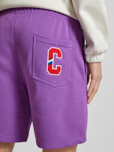 CHAMPION Regular Fit Sweatshorts mit Logo-Badge Lila 3