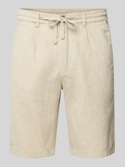 Lindbergh Regular Fit Bermudas aus Baumwoll-Leinen-Mix Sand 2
