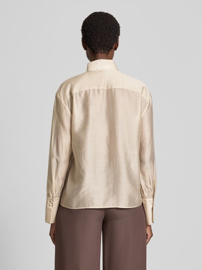 Stefanel Schluppenbluse aus Lyocell-Mix Modell 'BOW SHIRT' Beige 5