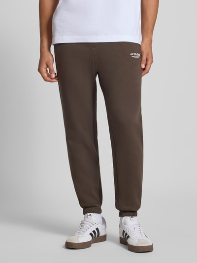 Jack & Jones Regular Fit Sweatpants mit elastischen Bund Modell 'KANE' Dunkelbraun 4