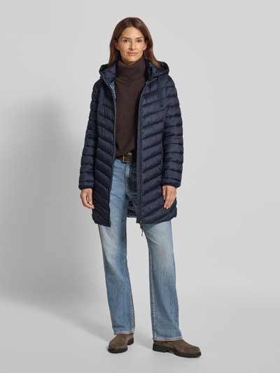 Christian Berg Woman Selection Steppmantel mit Kapuze Dunkelblau 1