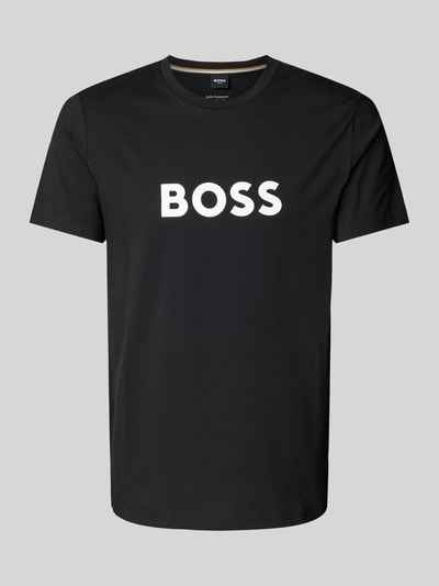 BOSS T-shirt met labelprint Zwart - 1