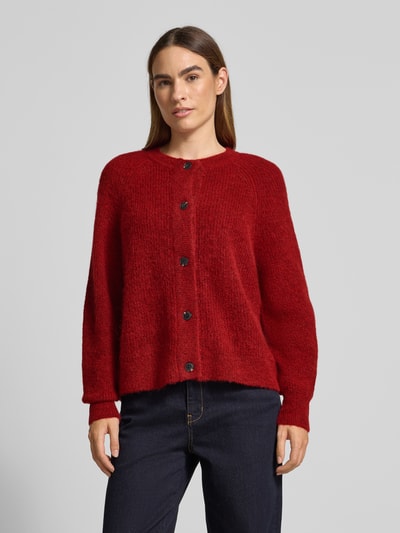 Selected Femme Regular fit gebreid jack van wolmix met alpaca, model 'LULU' Rood - 4