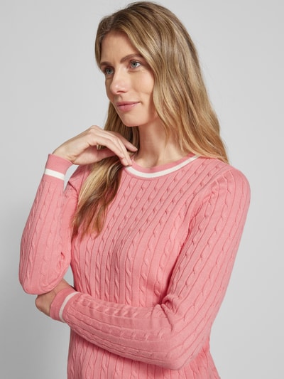 Christian Berg Woman Strickpullover mit gerippten Abschlüssen Pink 3