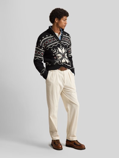 Polo Ralph Lauren Regular Fit Pullover aus Wolle mit Troyerkragen Black 1