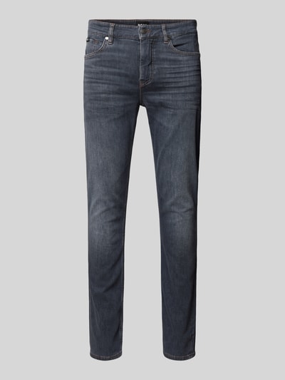 BOSS Slim Fit Jeans mit Label-Detail Modell 'Delaware' Mittelgrau 2