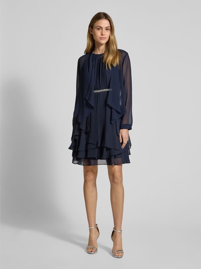 Jake*s Cocktail Cocktailkleid mit gelegten Falten Marine Melange 1