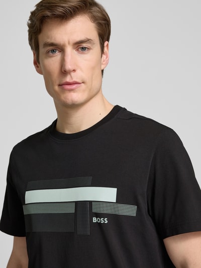 BOSS Green T-Shirt mit Label-Print Black 3