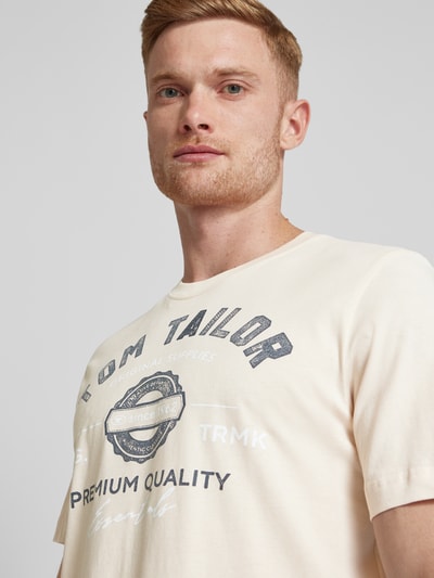 Tom Tailor T-shirt met statementprint Offwhite - 3