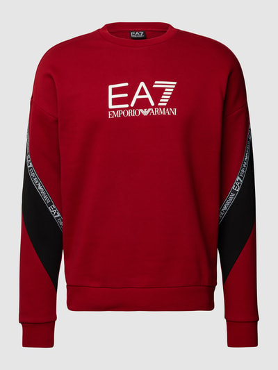 EA7 Emporio Armani Sweatshirt met labeldetails Bordeaux - 2