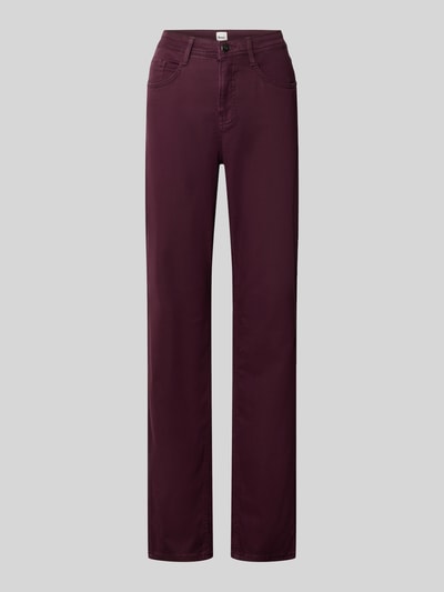 Produktfoto, dunkelrote Body Fit Gerade Hose aus Lyocell-Mix mit Modal-Baumwoll-Anteil Modell 'CAROLA' von Brax, Damen Gerade Hose
