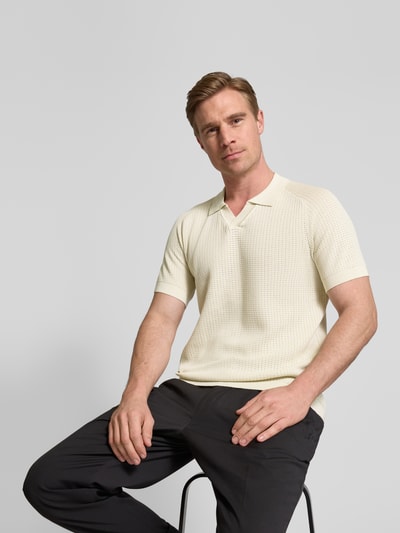 JOOP! Collection Regular Fit Poloshirt mit V-Ausschnitt Offwhite 3