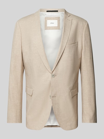 s.Oliver BLACK LABEL Linnen colbert met reverskraag, model 'PURE' Beige - 2