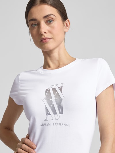 ARMANI EXCHANGE T-shirt met labelprint Wit - 3