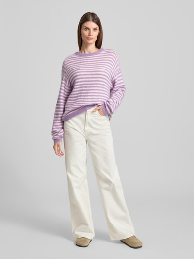 American Vintage Oversized Strickpullover mit Rundhalsausschnitt Modell 'NENYBA' Flieder 1