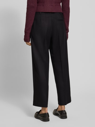 Lanius Broek van scheerwol in verkorte pasvorm, model 'GOTS' Zwart - 5