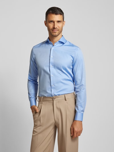 Eterna Slim Fit Businesshemd aus Twill Blau 4