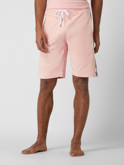 Moschino Swim + Underwear Sweatshorts mit Galonstreifen Pink 4