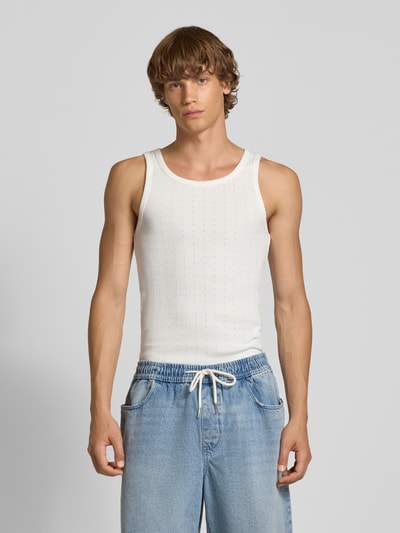 REVIEW Tanktop mit gerippten Abschlüssen Offwhite 4
