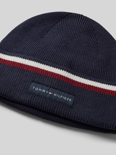 Tommy Hilfiger Gebreide muts met labelpatch, model 'LOVE SOLID' Marineblauw - 2