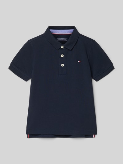 Produktfoto, Poloshirt aus Organic Cotton von Tommy Hilfiger in Dunkelblau, Bio-Baumwoll-Elasthan-Mix, gerader Schnitt, Logo-Stickerei