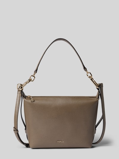 FURLA Hobo Bag mit Label-Detail Modell 'TONIE' Mittelgrau 1