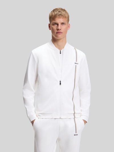 BOSS Green kurtka treningowa o kroju regular fit z detalami z logo Biały 4