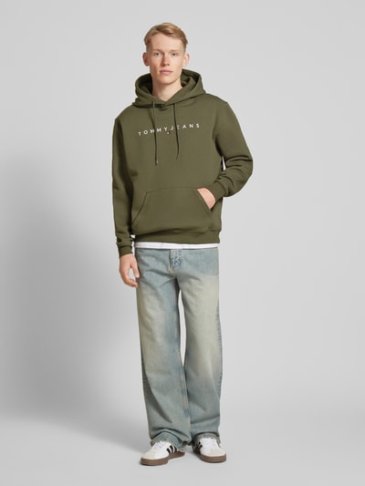 Tommy Jeans Regular Fit Hoodie mit Label-Stitching Oliv 1