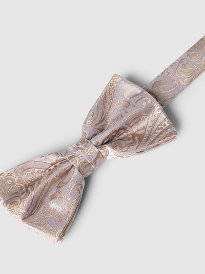 Prince Bowtie Fliege und Einstecktuch im Set mit Allover-Muster Beige 3