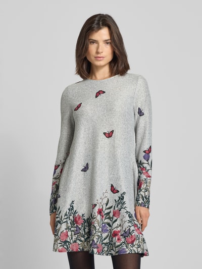 Apricot Regular Fit Kleid in Strick-Optik Hellgrau 4