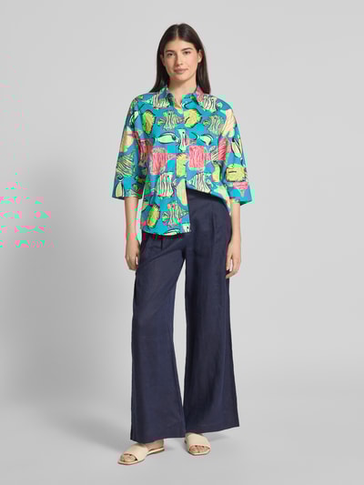 Christian Berg Woman Regular Fit Hemdbluse mit 3/4-Arm Tuerkis 1