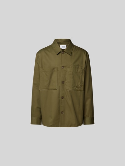 MAISON KITSUNE Hemdjacke mit Knopfleiste Khaki 1