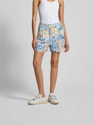 Lala Berlin Shorts mit Kellerfalten Bleu Melange 4