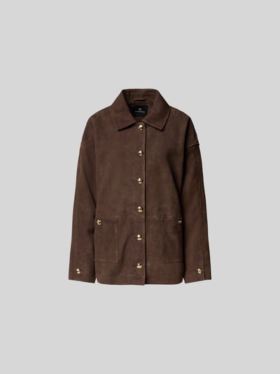 Anine Bing Regular Fit Jacke mit Umlegekragen Dunkelbraun 2