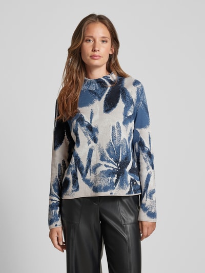 Monari Gebreide pullover met opstaande kraag Donkerblauw - 4