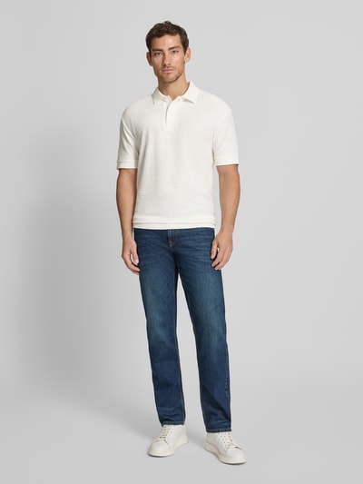 Marc O'Polo Relaxed Fit Poloshirt aus Baumwoll-Mix Offwhite 1