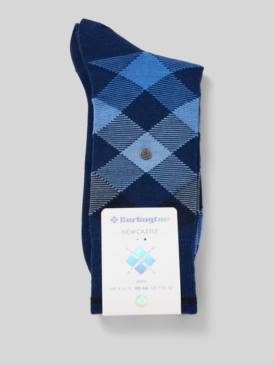 Burlington Socken mit Label-Detail Modell 'NEWCASTLE' Blau 3