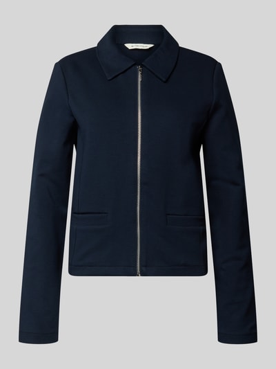 Produktfoto, Regular Fit Kurzblazer aus katoenmix van Tom Tailor in effen kleuren, platte kraag, ritssluiting, lange mouw, zij-steekzakken, materiaalverwerking: ottoman rib.