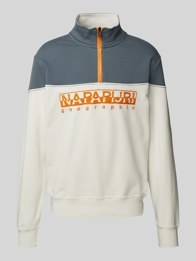 Napapijri Sweatshirt met opstaande kraag, model 'SATURNIA' Offwhite - 2