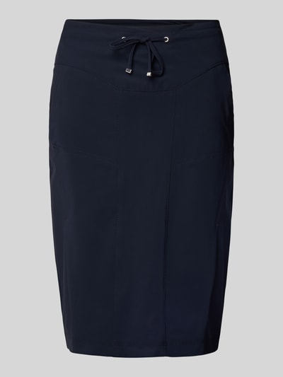 Raffaello Rossi Knielange rok met tunnelkoord, model 'WARIS' Marineblauw - 2