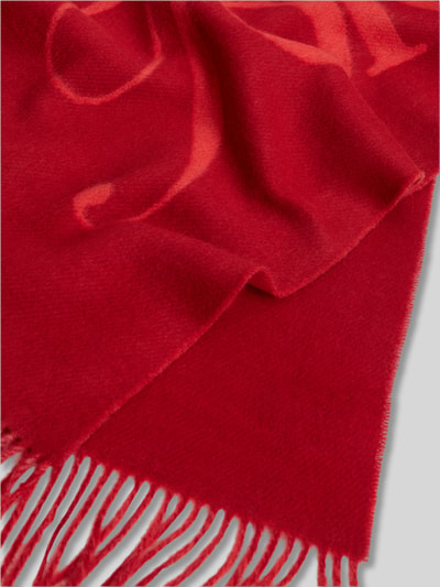 Tommy Hilfiger Schal aus reiner Wolle Modell 'SCRIPT' Rot 2