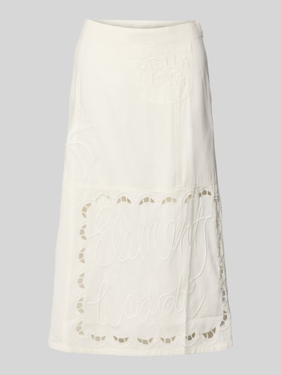 Stella Nova Midirock mit Lochstickerei Modell 'Elements' Weiss 2