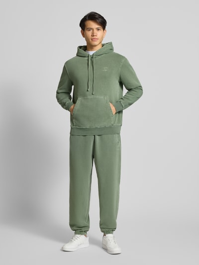 DEUS EX MACHINA Relaxed fit joggingbroek met elastische band, model 'Shield' Kaki - 1